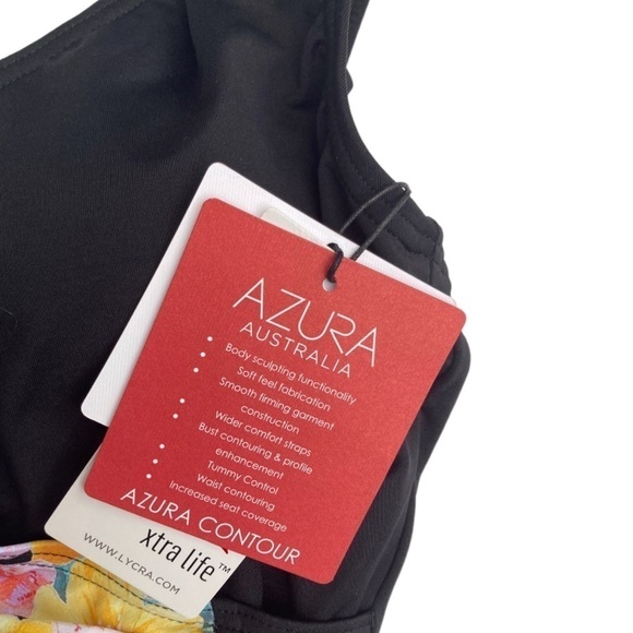 NWT Azura Australia Crossover Ruched Floral Swimsuit Minimizer - Picture 3 of 8